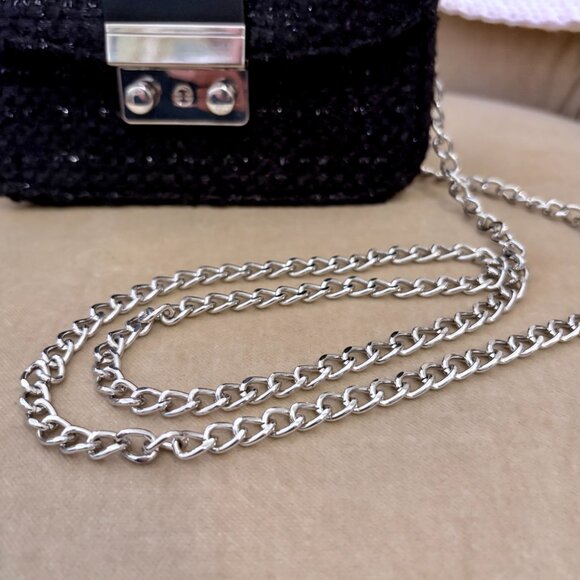 VTG Auth CATHERINE MALANDRINO Black Boucle Minaudiere Crossbody Clutch Bag - Picture 2 of 6